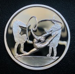 Moeda Grecia - 10 Euros 2004 - Km-199 Proof FC - Prata (.925) - 34 g - 40 mm - Comemorativa Desporto nos Jogos Olímpicos: Ginástica Rítmica - Séries: 2004 Summer Olympics, Athens.