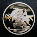 Moeda Grecia - 10 Euros 2004 - Km-197 Proof FC - Prata (.925) - 34 g - 40 mm - Comemorativa Desporto nos Jogos Olímpicos: Equestre - Séries: 2004 Summer Olympics, Athens.