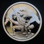 Moeda Grecia - 10 Euros 2004 - Km-203 Proof FC - Prata (.925) - 34 g - 40 mm - Comemorativa Desporto nos Jogos Olímpicos: Luta livre - Séries: 2004 Summer Olympics, Athens.