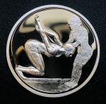Moeda Grecia - 10 Euros 2004 - Km-200 Proof FC - Prata (.925) - 34 g - 40 mm - Comemorativa Desporto nos Jogos Olímpicos: Natação - Séries: 2004 Summer Olympics, Athens.