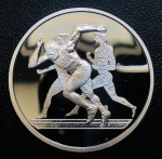 Moeda Grecia - 10 Euros 2004 - Km-190 Proof FC - Prata (.925) - 34 g - 40 mm - Comemorativa Desporto nos Jogos Olímpicos: Corrida livre - Séries: 2004 Summer Olympics, Athens.