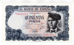 Cédula Espanha - 500 Pesetas 1971 - P-153 Sob/FE - Poeta espanhol Jacinto Verdaguer. 