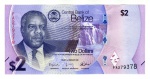 Cédula Belize - 2 Dolares 2025 - FE - Rei Carlos III (2022-hoje).