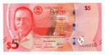 Cédula Belize - 5 Dolares 2025 - FE - Rei Carlos III (2022-hoje).