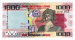 Cédula Serra Leoa - 1000 Leones 2021 - P-30 FE - Período Segunda República (1996-hoje) - Série KC701402.