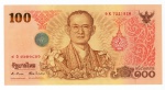 Cédula Tailândia - 100 Baht 2011 - P-124 FE - Comemorativa Aniversário do 7º Ciclo do Rei Bhumibol Adulyadej - Rama IX.