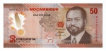Cédula Moçambique  - 50 Meticais 2024 - Polimero FE - Primeiro presidente, Samora Moisés Machel - Série Nº BA23555048.