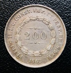 Moeda do Brasil - 200 Reis 1862 - P-580 - Prata (.916,6) - 2,55 g - 19,9 mm - 3º Sistema - 2º tipo - Imperio D. Pedro II - Excelente Conservação.