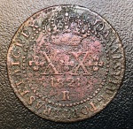 Cobre do Brasil - XX Reis 1821 R - C-508 - Casa da Moeda do Rio de Janeiro - Reino Unido - D. Joao VI.