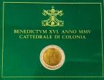 2 Euros Vaticano PROVA  ENSAIO 2005 - No Blister Oficial - Edição comemorativa Catedral de Colônia - Papa Bento XVI
