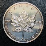 Canada - 5 Dolares 1989 - 1 Onça De Prata  (.999) - 31,103gr - 38mm - Km-163 FC - Edição Segunda Imagem de Elizabeth II - Moeda de SML.