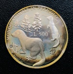 San Marino - 500 Liras 1993 - (.835) - 11gr - 29mm - Km-?291 - Edição Comemorativa Proteção da vida selvagem - Mustela Putorius.