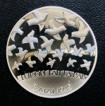 França - 1½ Euro 2005 - Prata (.900) - 22,20g - 37mm - Proof FC - Edição Comemorativa 60º Aniversário do fim da Segunda Guerra Mundial - Na Capsula Original.