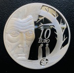 Irlanda - 10 Euros 2006 - Prata (.925) - 28,28g - 38,6mm - Proof FC - Edição Comemorativa Centenário do nascimento de Samuel Beckett - Na Capsula Original.