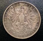 Moeda Reino da Prússia Rara - 1 Vereinsthaler 1867 Letra A - Km-494 - Prata (.900) - 18,52 g - 33 mm - Rei William I