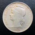 Moeda Portugal - 50 Centavos 1913 - Km-561 - Prata (.835) - 12,5 g - 30 mm - Cabeça de liberty .