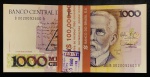Cédula Do Brasil - Centena Lacrada 1 Cruzado Novo 1989 - Serie BA C-198 - Valor De Catalogo R$ 1000,00 - (Maílson F. Nóbrega / Elmo Camões) - Machado de Assis.