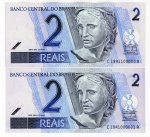Cédula Do Brasil - Casal Perfeito - 2 Reais 1º Familia 2009 Serie Nº 1941000001 - 1941100000 C-260 FE - (Guido Mantega (2ª Chancela) / Henrique de Campos Meirelles).