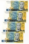 Cédula Do Brasil - 4 Cédulas 100 Cruzados 1987 C-187 FE - Sequenciadas - Serie 2246 - Juscelino Kubitschek.