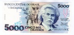 Cédula Do Brasil - Reposição - 5000 Cruzeiros 1990 C-219a FE - Serie Nº 0002 - Carlos Gomes.