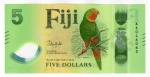 Cédula Fiji Lançamento - 5 Dólares 2026 P-New Polimero FE - Série: ND(2026) Edição Polímero.