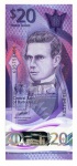Cédula Estrangeira - Barbados - 20 Dólares 2024 P-83b Polimero FE - Série de Polímeros Verticais.