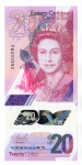 Cédula Estrangeira - Estados Orientais do Caribe - 20 Dolares 2019 Polimero FE - P-58 - Rainha Elizabeth II.