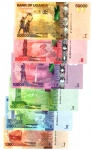 Set Com 6 Cedulas Uganda 2021 / 2022 Todas FE - P-49-50-51-52-53-54 - Banco de Uganda.
