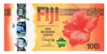 Cédula Estrangeira - Fiji - 100 Cents 2023 P-124 - Polimero FE - Edição Comemorativa Ano Lunar Chinês do Dragão.