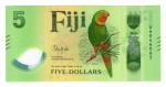 Cédula Fiji Lançamento - 5 Dólares 2026 P-New Polimero FE - Série: ND(2026) Edição Polímero.