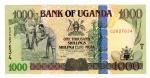 Cédula Uganda - 1000 Shillings 2009 - P-43d FE - Período República (1962-hoje)