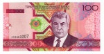 Cédula Turcomenistão - 100 Manat 2005 - P-18 FE - Antigo presidente e ditador Saparmyrat Nyýazow.
