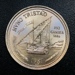 Moeda Portugal - 100 Escudos 1987 - Km-640 FC - Cuproníquel - 16,3 g - 33,8 mm - Comemorativa Séries: I - Descobertas Portuguesas - Nuno Tristão.