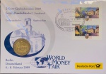 Envelope 1º Dia - com Moeda 2 Euros 2009 Alemanha Letra D - Km-276 FC - Comemorativa Séries: Estados alemães - Estado Federal do Sarre - Com 2 Selos com carimbo.