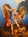 Levy Pinotti - São Miguel Arcanjo - óleo sobre tela - 90 x 70 cm