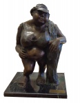 Clau A - Vamos à praia - escultura em bronze - 23 x 17 x 34 cm de altura