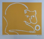 Aldemir Martins- editado pela fundação - Gato traço - Serigrafia, 41/90 - 50 x 50 cm - Sem moldura