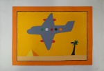 Angelo de Aquino - Avião - Serigrafia, 90/150 - 70 x 100 cm - Sem moldura - marcas do tempo