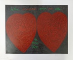 Angelo de Aquino - Dois corações - Serigrafia, 10./50 - 70 x 100 cm - Sem moldura - marcas do tempo