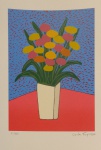 Carlos Furtado - Vaso rosa - Serigrafia, 71/80 - 33 x 21,5 cm - Sem moldura