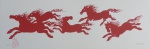 Fang - Cavalos - vermelho - Serigrafia, 15/50 - 17,5 x 50 cm - Sem moldura