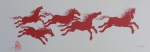 Fang - Cavalos - vermelho - Serigrafia, 9/50 - 18 x 50 cm - Sem moldura