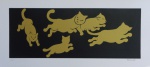 Fang - Gatos - dourado - Serigrafia, 11./50 - 23 x 50 cm - Sem moldura