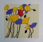 Vania - Flores - Serigrafia, 7/10 - 40 x 40 cm - Sem moldura