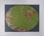 Kazuo Wakabayashi - Folhas - Serigrafia, P.A. - 60 x 70 cm - Sem moldura - marcas do tempo
