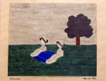 Eleonere Koch - Estudo - têmpera e colagem - 21 x 29 cm - 1983 - com etiqueta no verso
