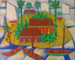 Adelson do Prado - Jangada - óleo sobre tela - 33 x 41 cm - 1975