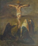 Edgar Oehlmeyer - Crucificação - óleo sobre placa - 24 x 19 cm - 1943