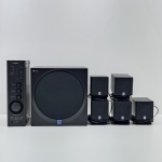 Home Theater, Marca Yamaha, Modelo TSS-1, Não acompanha o Fio, Não testado o funcionamento. Medidas do Maior: Altura: 22,5 cm, Largura: 21 cm, Comprimento: 22 cm, Peso Total: 6900 g.