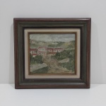 Quadro Paisagem Casario Rural,  Assinado C.Cavalcant 87, Com Moldura em Madeira. Medidas: Altura: 34,5 cm, Largura: 2 cm, Comprimento: 37 cm, Peso: 810 g.